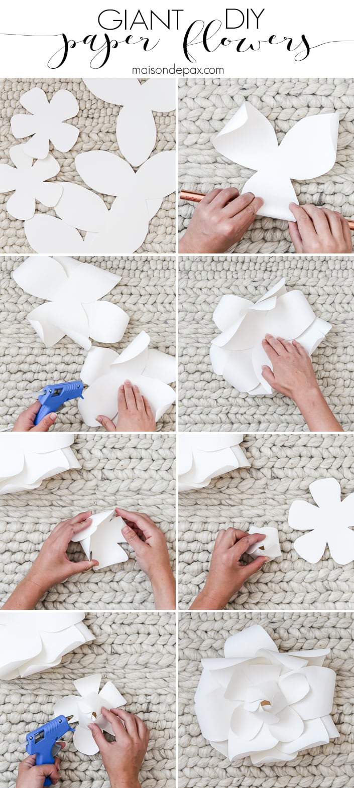 DIY Giant Paper Flowers Tutorial - Maison de Pax